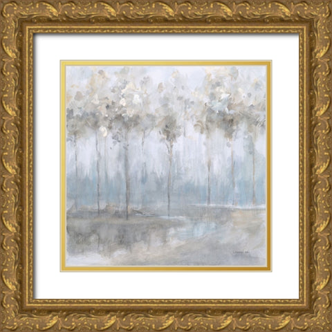 Subtle Woodland Gold Ornate Wood Framed Art Print with Double Matting by Nai, Danhui