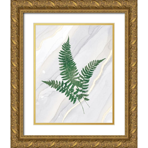 Agate Ferns X Gold Ornate Wood Framed Art Print with Double Matting by Wild Apple Portfolio