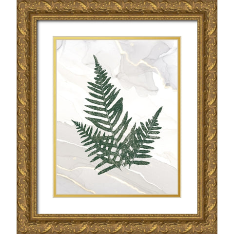 Agate Ferns XI Gold Ornate Wood Framed Art Print with Double Matting by Wild Apple Portfolio