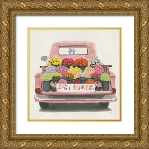 Beautiful Country III Sq Pink Gold Ornate Wood Framed Art Print with Double Matting by Wiens, James