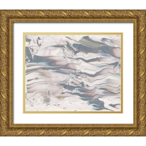Marbling V Neutral Gold Ornate Wood Framed Art Print with Double Matting by Rhue, Piper