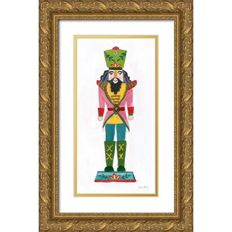 Holiday Nutcrackers IV Gold Ornate Wood Framed Art Print with Double Matting by Zaman, Farida