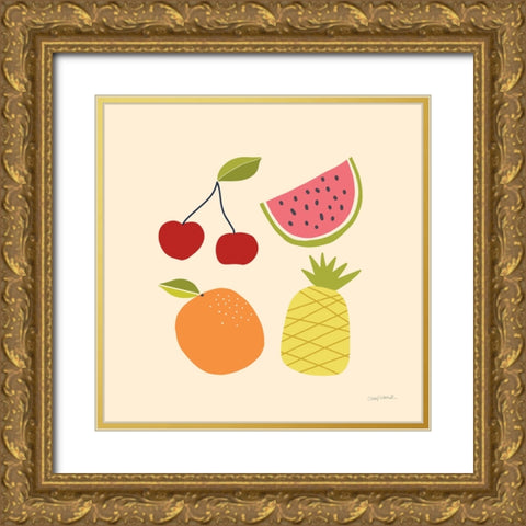 Summer Fruits II Gold Ornate Wood Framed Art Print with Double Matting by Warrick, Cheryl