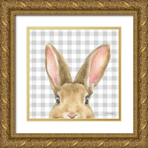 Garden Bunnies VII Gold Ornate Wood Framed Art Print with Double Matting by Trimbach, Leslie