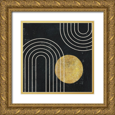 Midnight Moon II Gold Ornate Wood Framed Art Print with Double Matting by Hershey, Moira