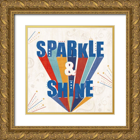 Sparkle and Shine IV Gold Ornate Wood Framed Art Print with Double Matting by Charron, Veronique