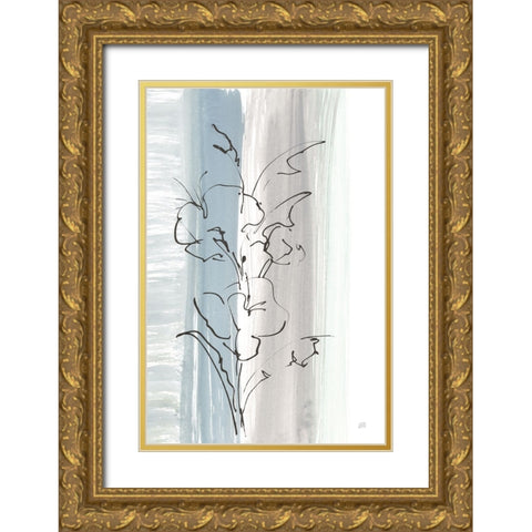 Laidback Flowers II Gold Ornate Wood Framed Art Print with Double Matting by Paschke, Chris