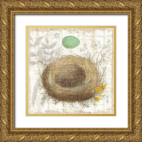 Botanical Nest II Gold Ornate Wood Framed Art Print with Double Matting by Hershey, Moira