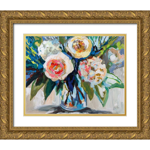 Flourish Gold Ornate Wood Framed Art Print with Double Matting by Vertentes, Jeanette