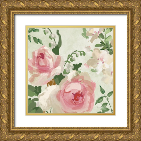 Impressionist Garden V Gold Ornate Wood Framed Art Print with Double Matting by Nai, Danhui
