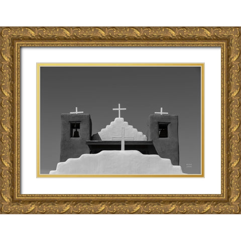 Four Crosses Gold Ornate Wood Framed Art Print with Double Matting by Larson, Nathan