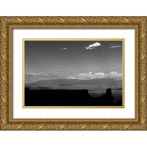 Southwest Layers BW Gold Ornate Wood Framed Art Print with Double Matting by Larson, Nathan