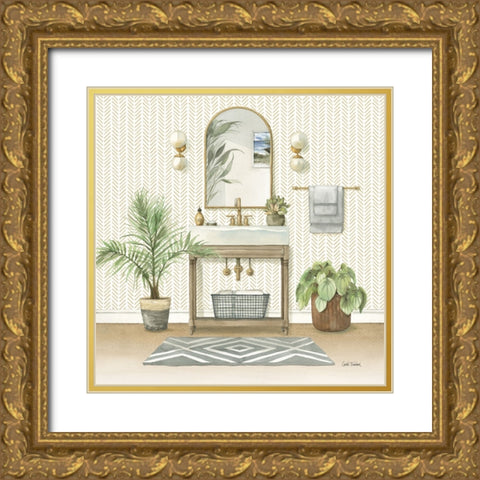 Serene Bath I Gold Ornate Wood Framed Art Print with Double Matting by Trimbach, Leslie