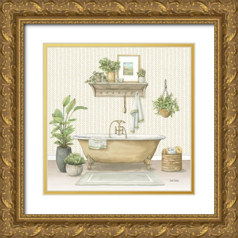 Serene Bath II Gold Ornate Wood Framed Art Print with Double Matting by Trimbach, Leslie