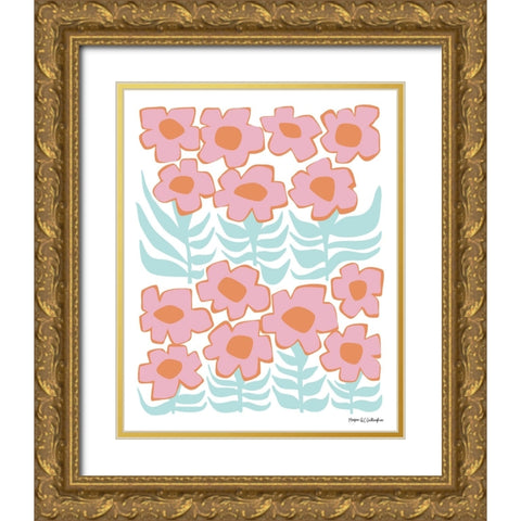 Flower Power III Light Pastel Gold Ornate Wood Framed Art Print with Double Matting by Gallagher, Megan