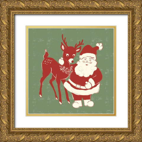 Christmas Nostalgia VII Gold Ornate Wood Framed Art Print with Double Matting by York, Leah