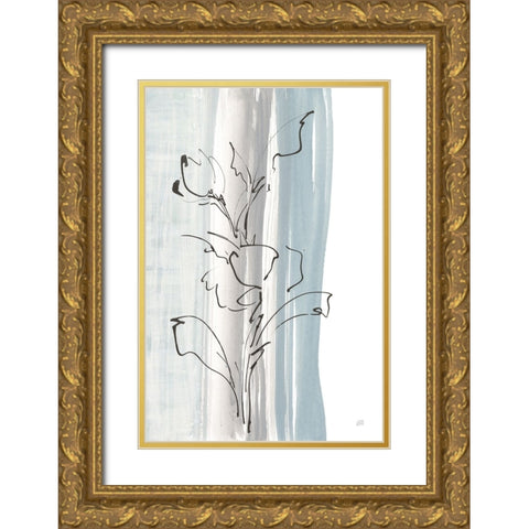 Laidback Flowers III Gold Ornate Wood Framed Art Print with Double Matting by Paschke, Chris