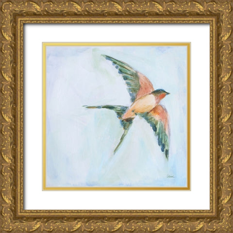 Barn Swallow Flight II Gold Ornate Wood Framed Art Print with Double Matting by Schlabach, Sue