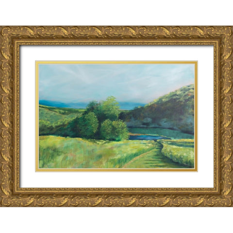 View of the Valley Gold Ornate Wood Framed Art Print with Double Matting by Schlabach, Sue