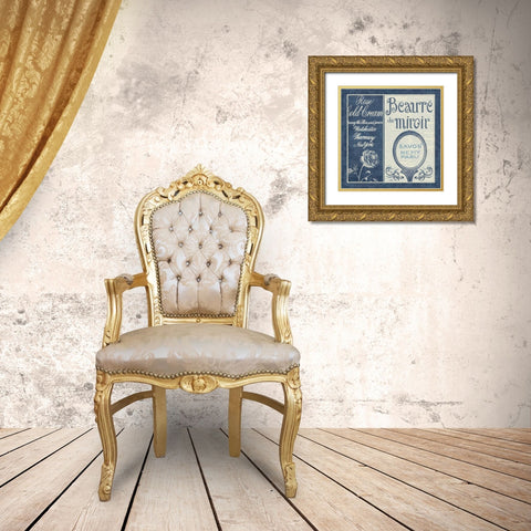 Indulge Yourself Square II Gold Ornate Wood Framed Art Print with Double Matting by Pela Studio