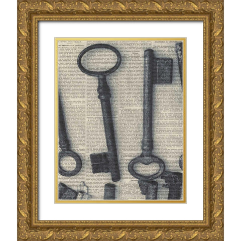 Parisian Keys I - Crop Gold Ornate Wood Framed Art Print with Double Matting by Olivier, Marc