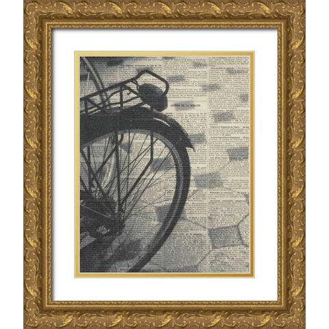La Bicyclette III - Crop Gold Ornate Wood Framed Art Print with Double Matting by Olivier, Marc