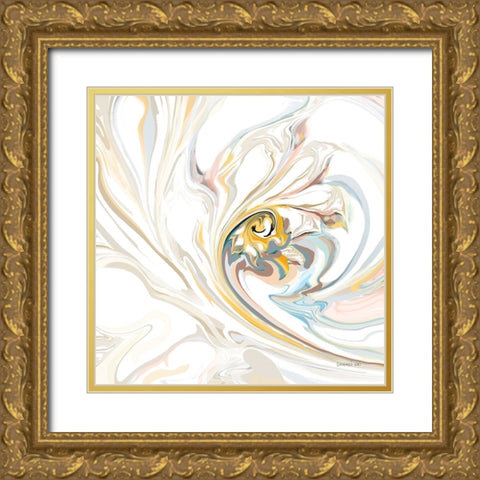 Psychedelic Neutral I Gold Ornate Wood Framed Art Print with Double Matting by Nai, Danhui