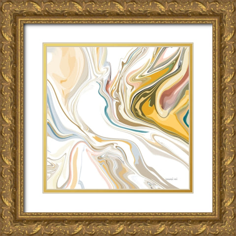 Psychedelic Neutral III Gold Ornate Wood Framed Art Print with Double Matting by Nai, Danhui