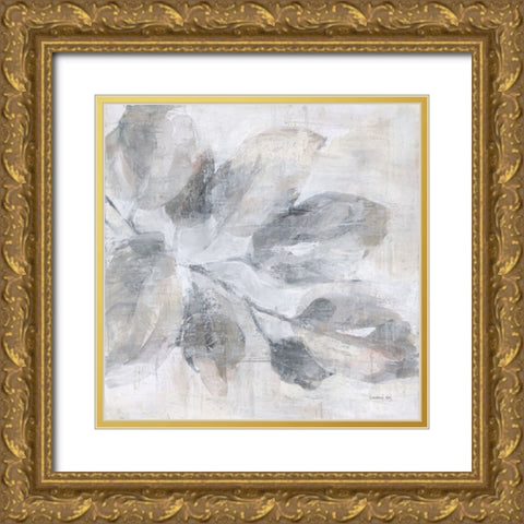 Soft Leaves I Gold Ornate Wood Framed Art Print with Double Matting by Nai, Danhui