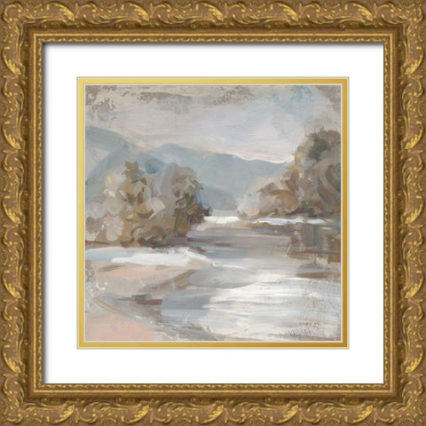 Gentle Valley Gold Ornate Wood Framed Art Print with Double Matting by Nai, Danhui