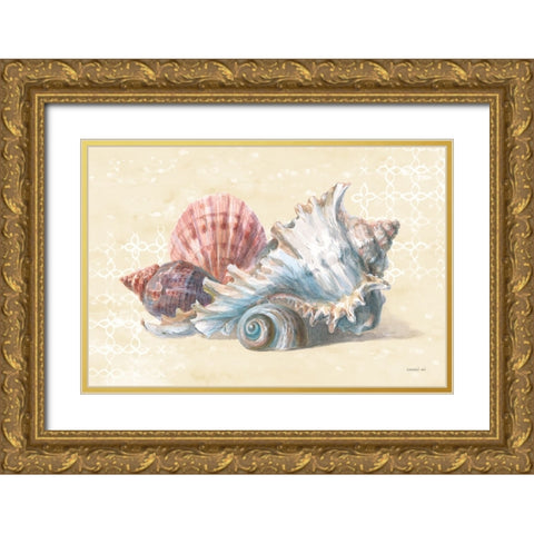 Sunrise Beach II Gold Ornate Wood Framed Art Print with Double Matting by Nai, Danhui