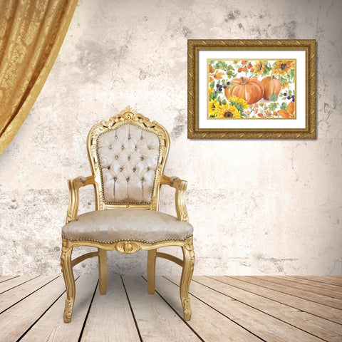 Autumn Breeze III Gold Ornate Wood Framed Art Print with Double Matting by Trimbach, Leslie