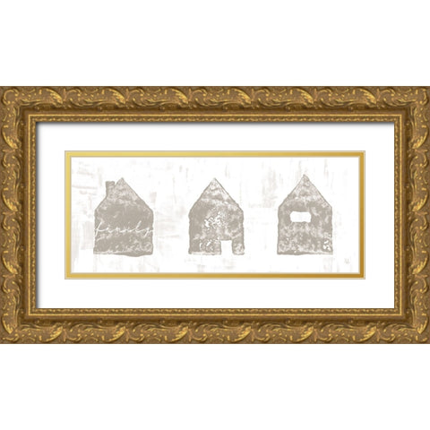 Home Sweet Home I Gold Ornate Wood Framed Art Print with Double Matting by Adams, Sarah