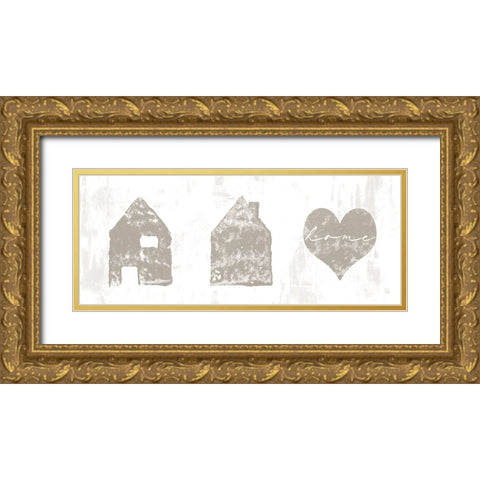 Home Sweet Home II Gold Ornate Wood Framed Art Print with Double Matting by Adams, Sarah