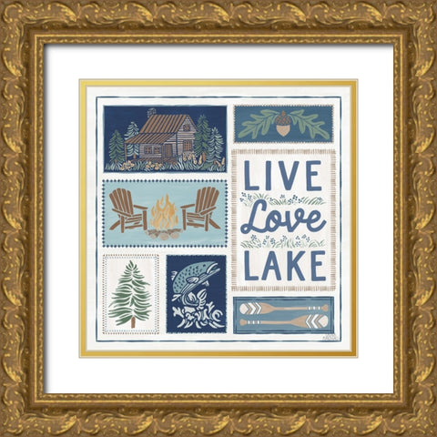 Lakeside Days VIII Gold Ornate Wood Framed Art Print with Double Matting by Marshall, Laura