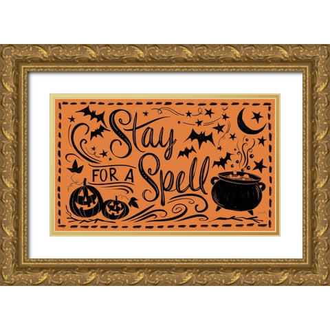 Halloween Thoughts I Gold Ornate Wood Framed Art Print with Double Matting by Tavoletti, Anne