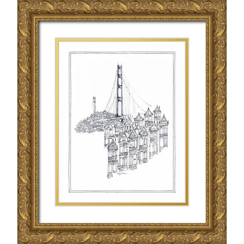 Golden Gate Gold Ornate Wood Framed Art Print with Double Matting by Tillmon, Avery