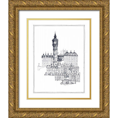 Big Ben Gold Ornate Wood Framed Art Print with Double Matting by Tillmon, Avery