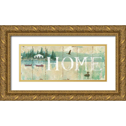 Waterside Lodge IV Gold Ornate Wood Framed Art Print with Double Matting by Brissonnet, Daphne