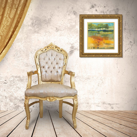 Late Summer Landscape I Gold Ornate Wood Framed Art Print with Double Matting by Rowan, Carol