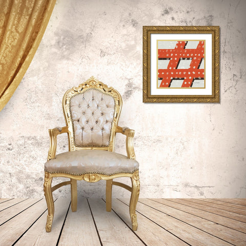 Punctuated Square IV Gold Ornate Wood Framed Art Print with Double Matting by Mullan, Michael