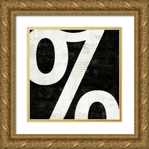 Punctuated Black Square IV Gold Ornate Wood Framed Art Print with Double Matting by Mullan, Michael