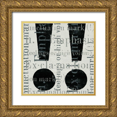 Punctuated Text I Gold Ornate Wood Framed Art Print with Double Matting by Mullan, Michael