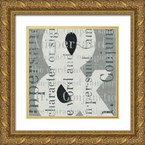 Punctuated Text II Gold Ornate Wood Framed Art Print with Double Matting by Mullan, Michael