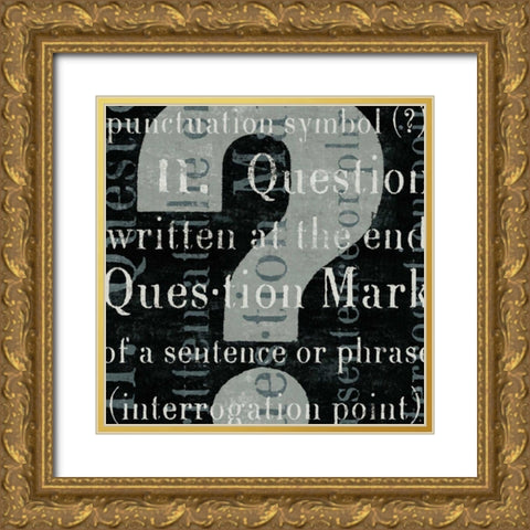 Punctuated Text IV Gold Ornate Wood Framed Art Print with Double Matting by Mullan, Michael