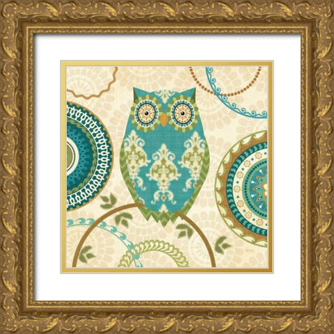 Owl Forest II Gold Ornate Wood Framed Art Print with Double Matting by Charron, Veronique