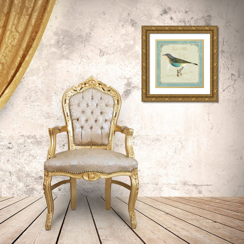 Parisian Bird II Gold Ornate Wood Framed Art Print with Double Matting by Schlabach, Sue