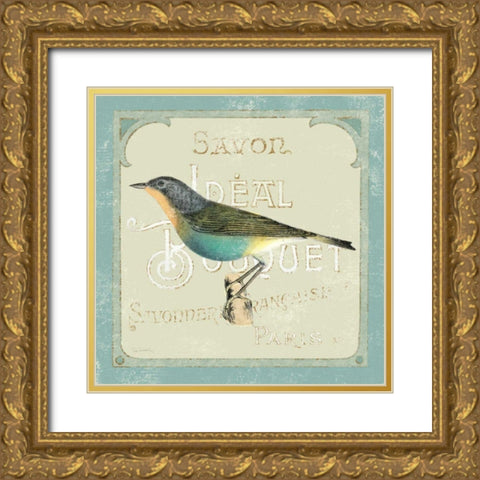 Parisian Bird II Gold Ornate Wood Framed Art Print with Double Matting by Schlabach, Sue