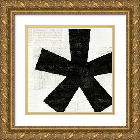 Punctuated Black Square VII Gold Ornate Wood Framed Art Print with Double Matting by Mullan, Michael