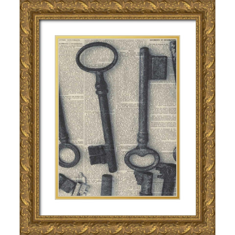 Parisian Keys I Gold Ornate Wood Framed Art Print with Double Matting by Olivier, Marc